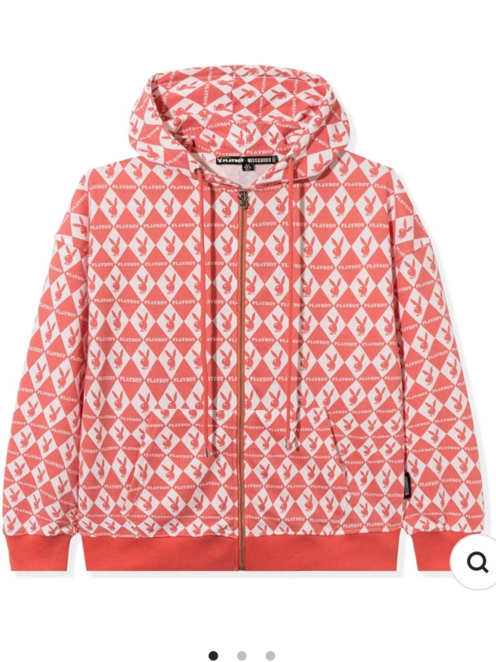PLAYBOY x Missguided repeat playboy bunny oversized zip up hoodie- NWT